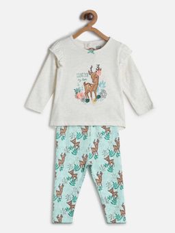 MINI KLUB - Grey Full Sleeves Top With Leggings Co-Ord Set