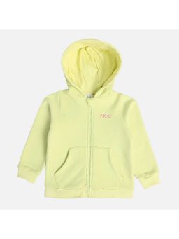 MINI KLUB - Lime Green Full Sleeves Zipper Hoodie For Kids