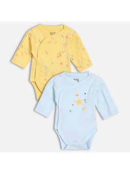 MINI KLUB - Blue Full Sleeves Bodysuit for Kids (Pack Of 2)