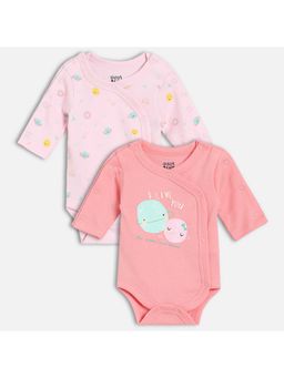 MINI KLUB - Pink Full Sleeves Bodysuit for Kids (Pack Of 2)