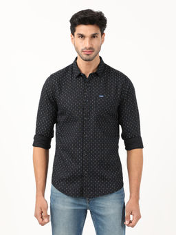 Wrangler - Men Black Printed Slim Fit Shirt