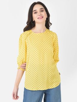 CRIMSOUNE CLUB - Women Yellow Polka Top