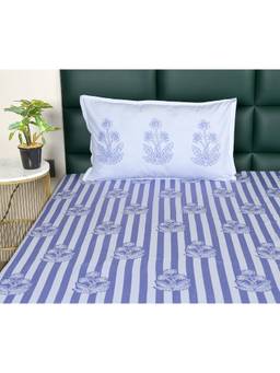 Saral Home - Soma Cotton Floral Single Bedsheet with Pillow Cover
