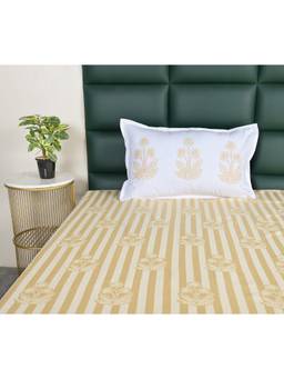 Saral Home - Soma Cotton Floral Single Bedsheet with Pillow Cover