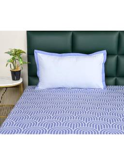 Saral Home - Darpa Cotton Geometric Single Bedsheet with Pillow Cover