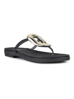 Inc.5 - Womens Black Casual Solid T-Strap Flats
