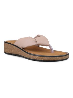 Inc.5 - Womens Beige Party Wear Solid T-Strap Sandals