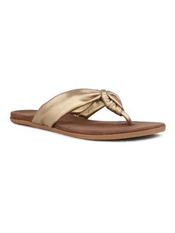 Inc.5 - Womens Golden Casual Solid T-Strap Flats