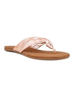 Inc.5 - Womens Rose Gold Casual Solid T-Strap Flats
