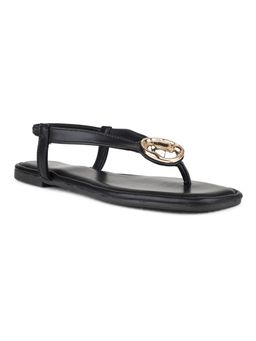 Inc.5 - Womens Black Casual Solid T-Strap Sandals