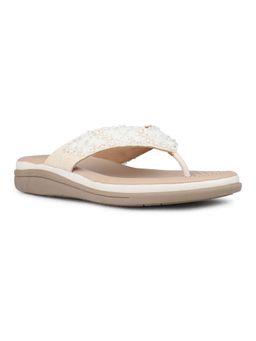 Inc.5 - Womens Cream Casual Embellished T-Strap Sandals