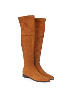 Saint G - Womens Tan Stretch Suede Above The Knee Casual Boots