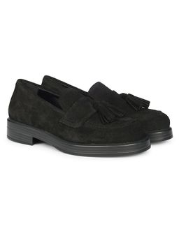 Saint G - Womens Black Leather Tassel Moccasins