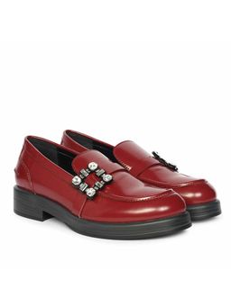 Saint G - Womens Red Leather Loafers