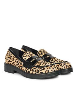 Saint G - Womens Leo Print Leather Loafers