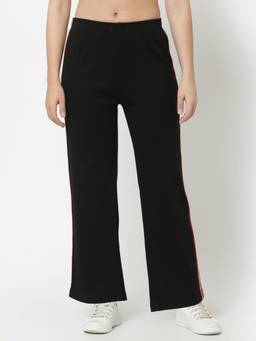 Club York - Women Black Solid Track Pants