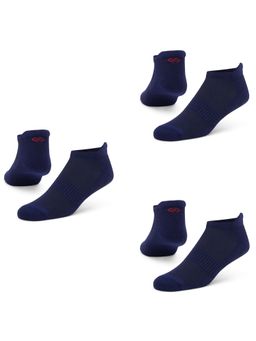 Dynamocks - Solid Navy Blue Men Bamboo Ankle Length Socks - Free Size - Pack of 3 Pairs
