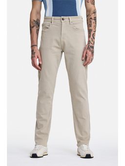 Snitch - Beige Denim Slim Casual Jeans for Men