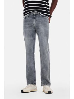 Snitch - Grey Washed Straight Casual Jeans for Men