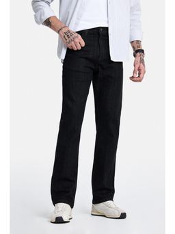 Snitch - Black Denim Straight Casual Jeans for Men