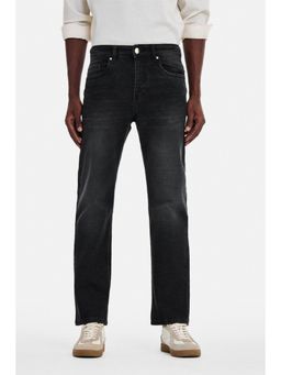 Snitch - Black Washed Straight Casual Jeans for Men