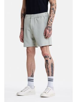 Snitch - Light Grey Textured Relaxed Casual Shorts for Men