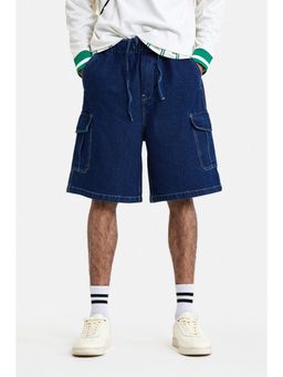 Snitch - Blue Denim Regular Casual Shorts for Men