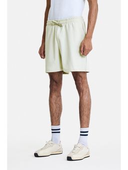 Snitch - Green Textured Loose Casual Shorts for Men