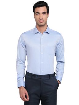 Park Avenue - Regular Fit Structure Medium Blue Shirt