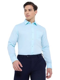 Park Avenue - Regular Fit Textured Medium Blue Shirt