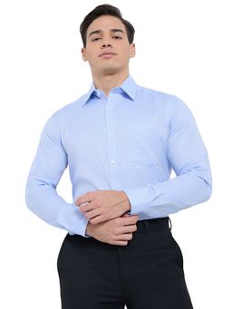 Park Avenue - Regular Fit Textured Medium Blue Shirt