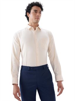 Park Avenue - Regular Fit Textured Medium Beige Shirt