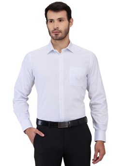 Park Avenue - Regular Fit Checkered Medium White Shirt