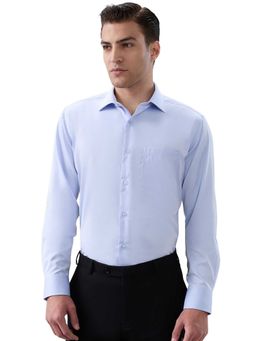 Park Avenue - Regular Fit Solid Medium Blue Shirt
