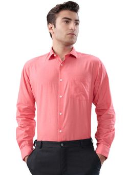 Park Avenue - Regular Fit Solid Medium Pink Shirt
