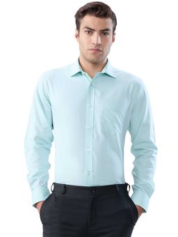 Park Avenue - Regular Fit Solid Medium Turquoise Shirt