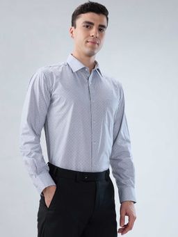 Park Avenue - Regular Fit Printed Medium Grey Shirt