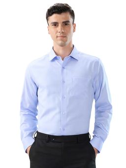 Park Avenue - Regular Fit Textured Medium Blue Shirt