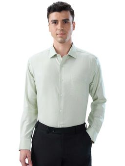 Park Avenue - Regular Fit Textured Medium Green Shirt