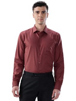 Park Avenue - Regular Fit Textured Medium Maroon Shirt