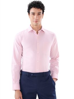 Park Avenue - Regular Fit Textured Medium Pink Shirt