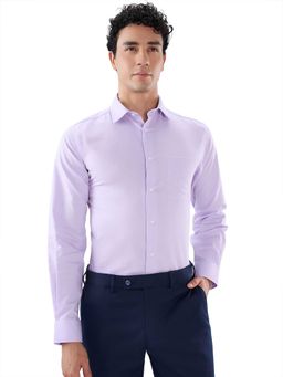 Park Avenue - Regular Fit Textured Medium Purple Shirt