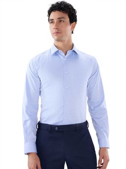 Park Avenue - Regular Fit Textured Medium Blue Shirt