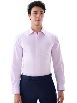 Park Avenue - Regular Fit Textured Purple Shirt
