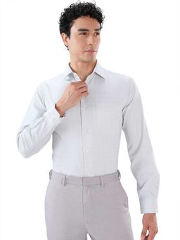 Park Avenue - Regular Fit Checkered Light Green Shirt