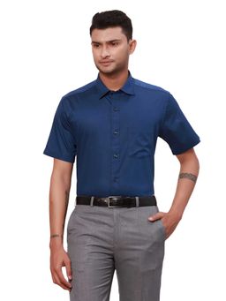 Park Avenue - Regular Fit Solid Fancy Blue Shirt