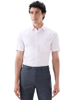 Park Avenue - Regular Fit Printed Light Red Shirt