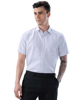 Park Avenue - Regular Fit Checkered Blue Shirt