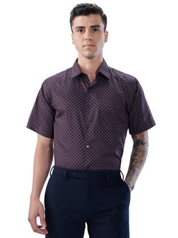 Park Avenue - Regular Fit Printed Purple Shirt