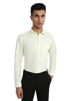 Park Avenue - Slim Fit Solid Light Yellow Shirt